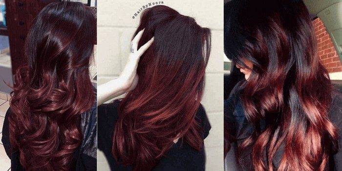 Модное окрашивание волос, цветом спелая вишня: 25 ярких образов