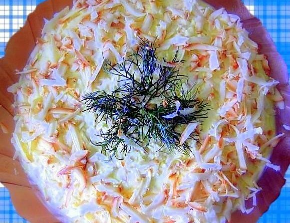 Крабовый салатик «Нежность»  — даже свекровь попросила у меня рецепт!